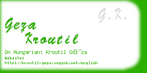 geza kroutil business card